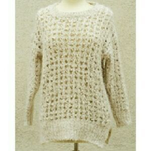 Cliche Couture Sweater Beautiful Ivory Fuzzy White‎